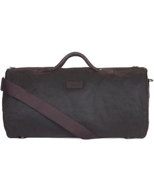 Barbour Waxed Cotton Duffle Bag - Black