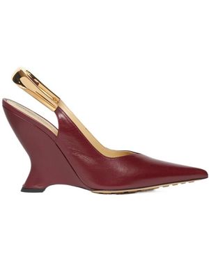 Bottega Veneta Logo Pointed Wedges - Purple