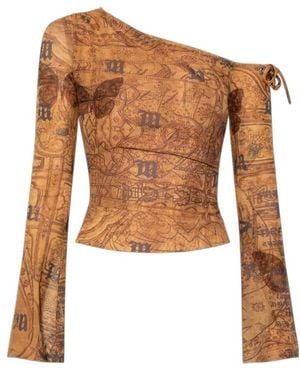 MISBHV One-Shoulder T-Shirt - Brown