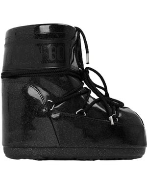 Moon Boot Glitter Patent Snow Boots - Black