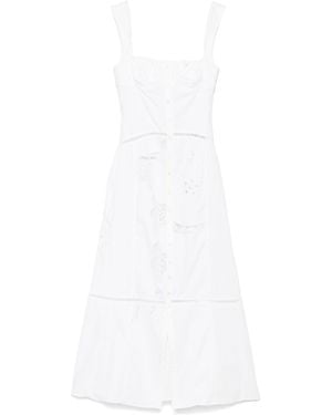 Marine Serre Regenerated Unlined Midi Dress - White