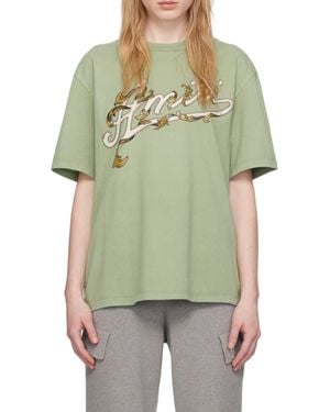 Amiri T-Shirt With Round Neck And Short Sleeves - Green