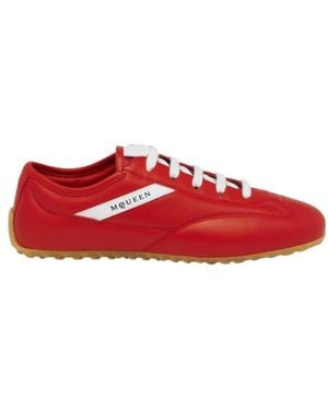 McQueen Boxe Logo-Detail Trainers - Red