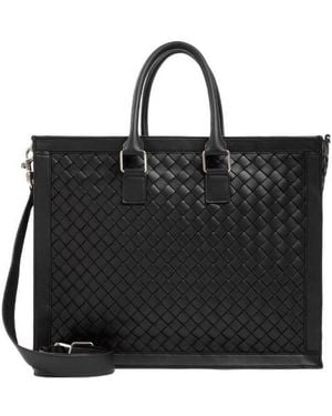 Bottega Veneta Intrecciato Briefcase - Black