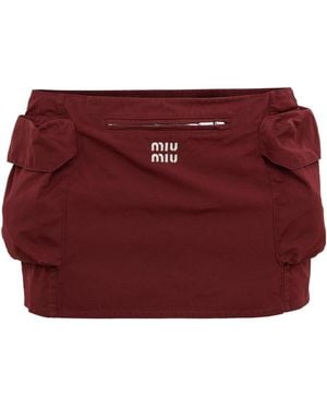 Miu Miu Workwear Mini Skirt - Red