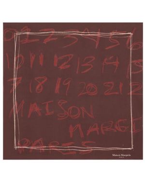 Maison Margiela Numbers-Print Neckerchief - Red