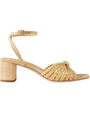 Loeffler Randall Solid Colour Knotted Raffia Sandals - Metallic