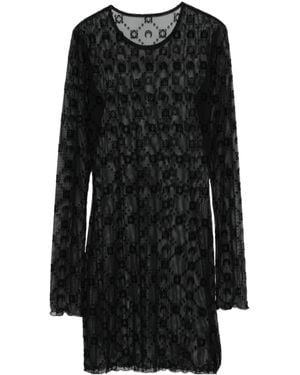 Marine Serre Moon Embellished Long-Sleeved Dress - Black