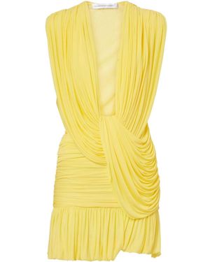 Christopher Esber Draped Jersey Minidress - Yellow