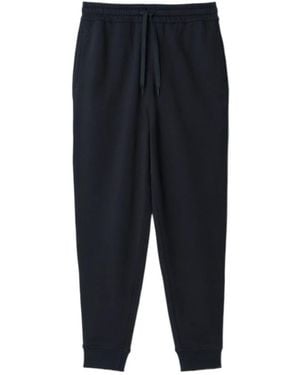Burberry Logo Pleated Joggers - Blue