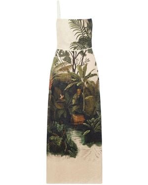 Johanna Ortiz Andean Mythology Printed Linen Maxi Dress - Multicolour