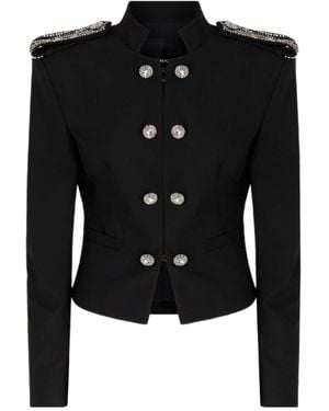 Pinko Crystal-Embellished Double-Breasted Jacket - Black