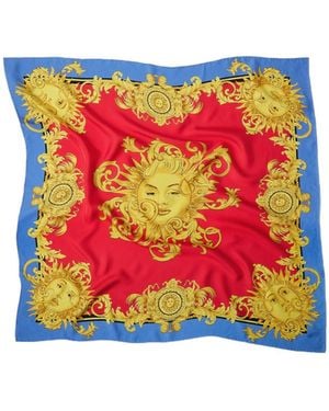 Versace Printed Silk Twill Scarf 90 Cm - Red