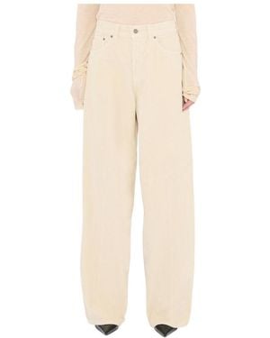 Haikure Casual Trousers With Belt Loops - Natural