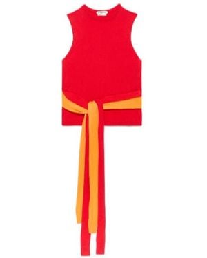 JW Anderson Jw Anderson Tie-Waist Knitted Top - Red