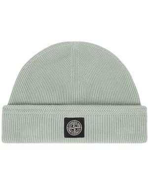 Stone Island Compass Logo Patch Beanie - Green