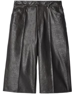 Lemaire Leather Bermuda Shorts - Grey