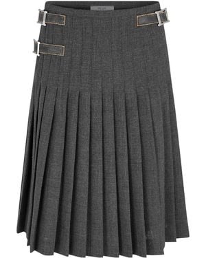 Prada Minimalist Elegant Half Skirt - Gray