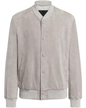 Dondup Regular-Fit Suede Bomber Jacket - Gray