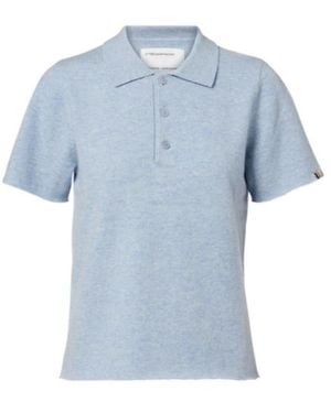 Extreme Cashmere N198 Salamander Cashmere-Blend Polo Shirt - Blue