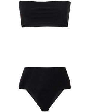 Alaïa Solid Colour Bikini Tops - Black