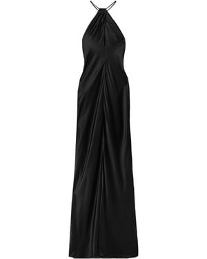 Nili Lotan Larissa Cutout Silk-Satin Halterneck Maxi Dress - Black