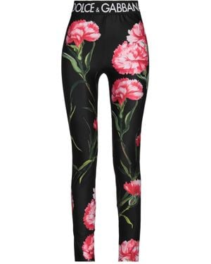 Dolce & Gabbana Floral-Print Leggings - Red