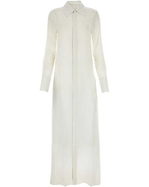 Ami Paris Long-Sleeved Shirt Dress - White