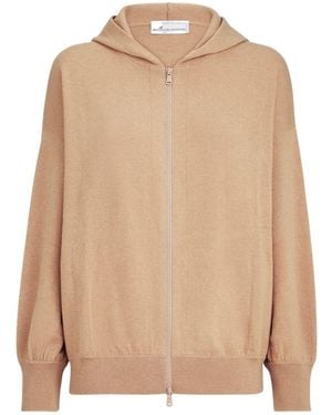 Brunello Cucinelli Alpaca Wool Hooded Cardigan - Natural