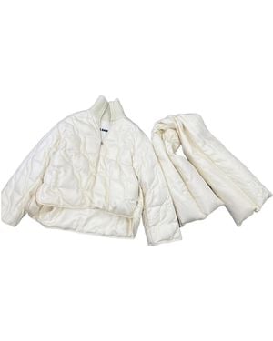Jil Sander Scarf Quilted Down Jacket - White