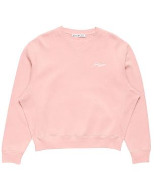 Acne Studios Fleece Sweatshirt With Logo - Pink