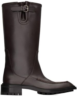 Saint Laurent Joe Buckle Boots - Brown
