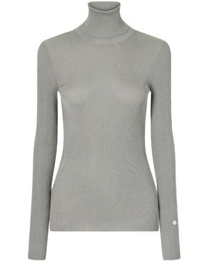 Stella McCartney Shiny Ribbed Turtleneck Jumper - Grey