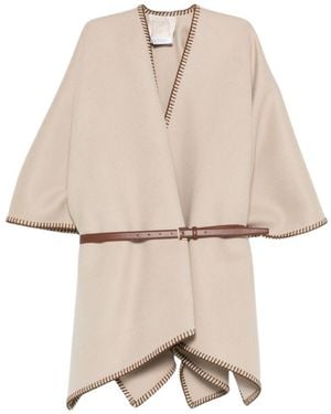 Max Mara Logo Cloak - Natural