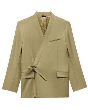 KENZO Double Breasted Kimono Tailored Jacket - Green