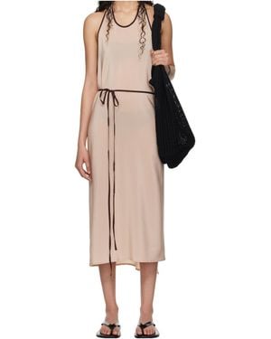 Baserange Round Neck Sleeveless Dress - Natural