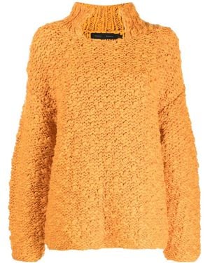 Proenza Schouler Square-Neck Chunky-Knit Jumper - Orange