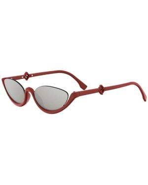 Fendi Eyewear Oval Frame Sunglasses - White