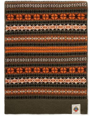Bally Fair Isle Wool Scarf - Brown