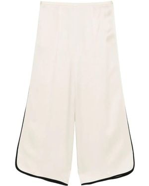 forte_forte Contrast-Trim Trousers - White