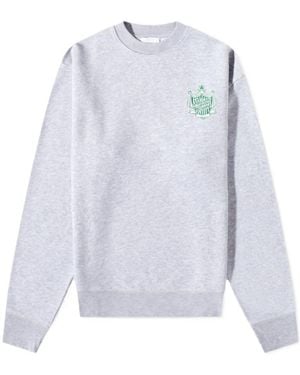 Maison Kitsuné Logo-Print Long-Sleeved Cotton Sweatshirt - Blue