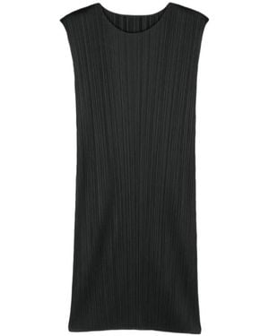 Pleats Please Issey Miyake Pleated Shift Dress - Black