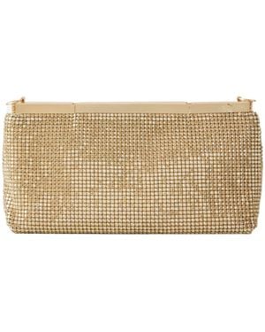 Cult Gaia Felice Crystal-Embellished Chainmail Clutch - Natural