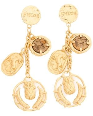 Chloé Logo Earrings - Metallic