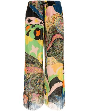 Etro Paisley Wide-Leg Knitted Trousers - Multicolour