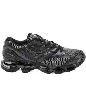 Mizuno Round Toe Lace-Up Trainers - Black