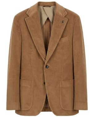 Peserico Single-Breasted Corduroy Blazer - Brown
