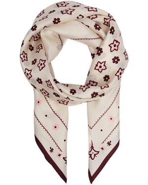 COACH Floral Patterned Silk Scarf - White