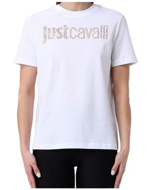 Just Cavalli Studded Logo T-Shirt - White