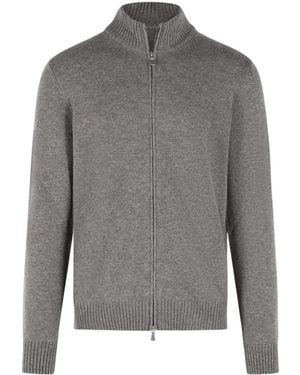 Gran Sasso High-Neck Cardigan - Gray